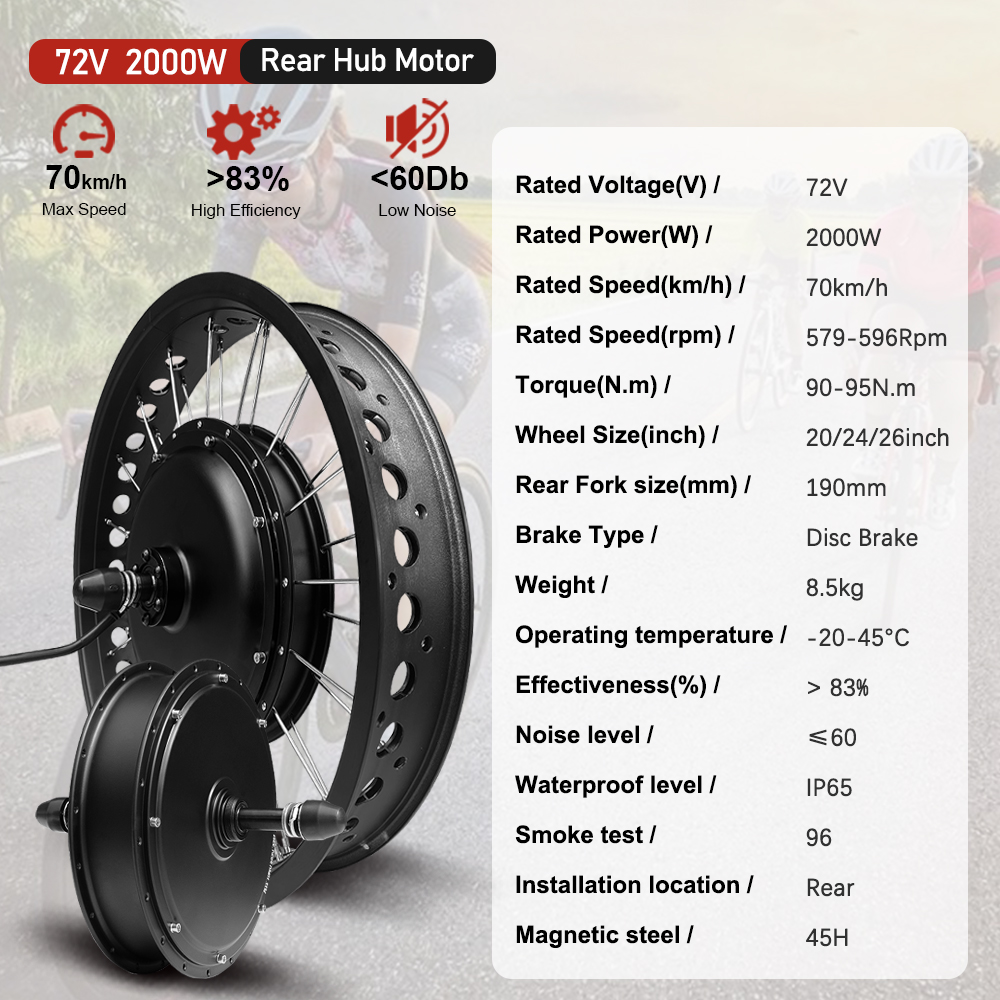 전기 자전거용 허브 모터 키트, 72V 2000W, 4 - Fat Tire Ebike Conversion Kit 2000W 리뷰 및 가격