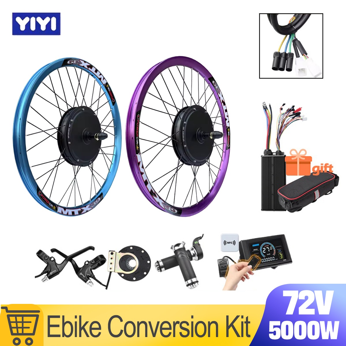 새로운 MTX39 72V 5000W 전기 자전거 변환  - 72V 5000W Hub Motor Kit 리뷰 및 가격